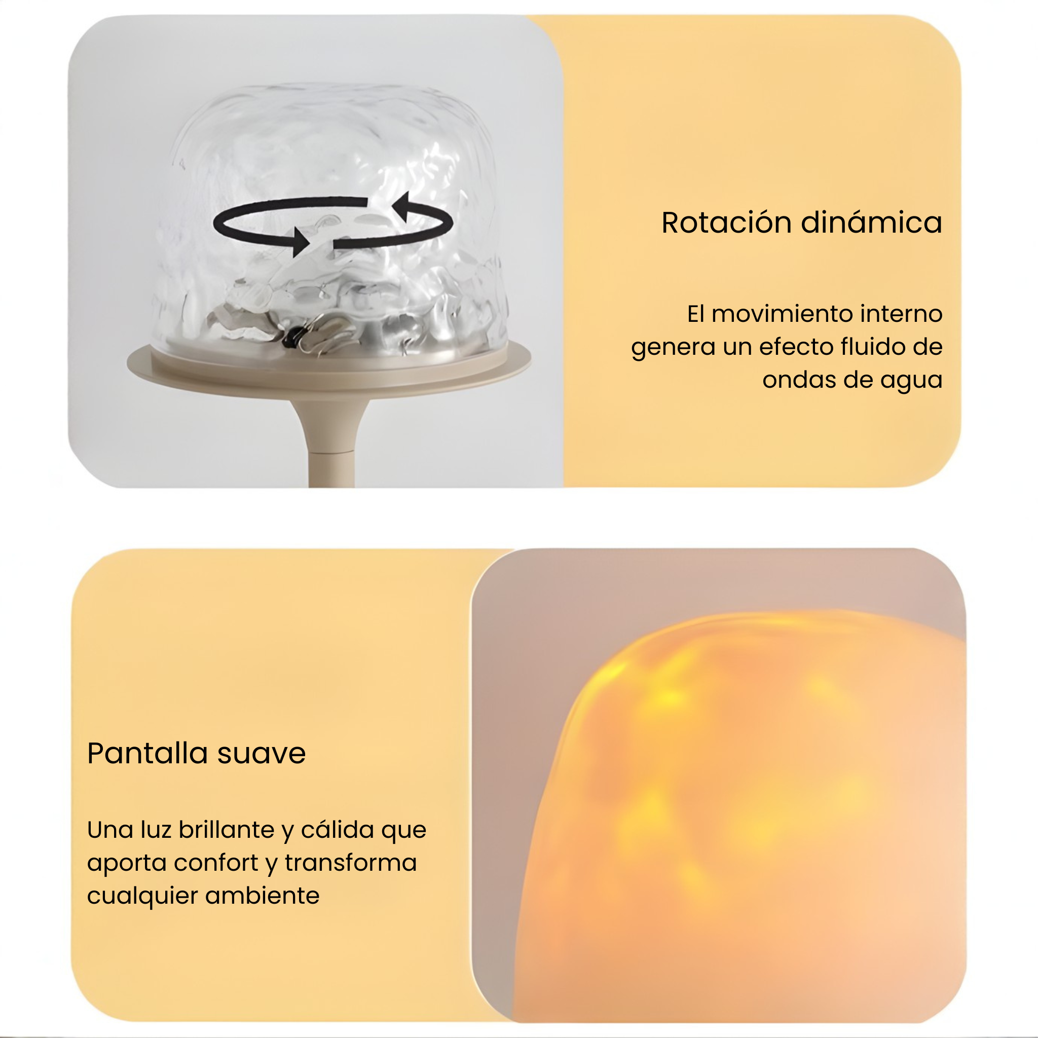 Lámpara RGB con proyección de ondas